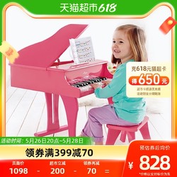 Hape 30键钢琴家用3-10岁宝宝幼儿三角式木质音乐启蒙儿童益智玩具