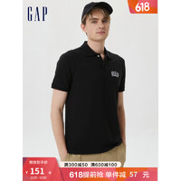 Gap 盖璞 男装夏季2023新款LOGO通勤商务休闲短袖POLO衫