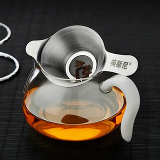 美斯尼不锈钢茶漏茶渣过滤网公道杯茶杯茶隔茶滤茶具配件 茶漏+底托