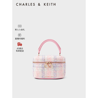 CHARLES & KEITH CHARLES&KEITH23夏季新品CK2-80781893-2复古拼色链条斜挎小包女 粉红色Pink S