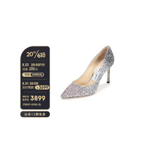 JIMMY CHOO 女鞋粉银ROMY 85 VNB 201 BALLET PINK SILVER ANTHRACITE 37.5