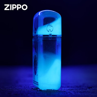 zippo打火机品夜光流沙窄机男士创意煤油送男友 月球-米色(新机无油)专属礼盒