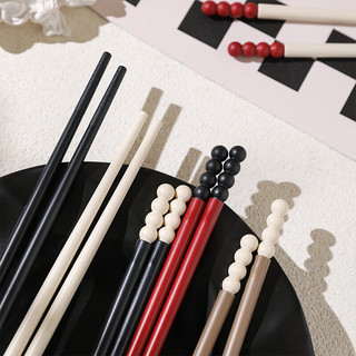 TINY HOME合金筷子家用一人一筷不发霉高档耐高温不变形日式筷子 暖棕筷头+雅白筷身