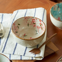 肆月日式米饭碗套装家用陶瓷碗微波炉碗个人专用 5.1英寸丨红樱花