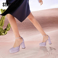 STACCATO 思加图 2023新款防水台高跟鞋玛丽珍鞋一字带凉鞋女皮鞋EFY01AK3