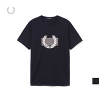 FRED PERRY 男士短袖T恤2023夏季新款休闲圆领胸前麦穗印花棉M5696