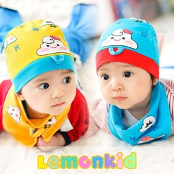 lemonkid 柠檬宝宝 婴幼儿套头帽男女新生儿帽子1-3岁套头帽鸭舌帽超萌胎帽