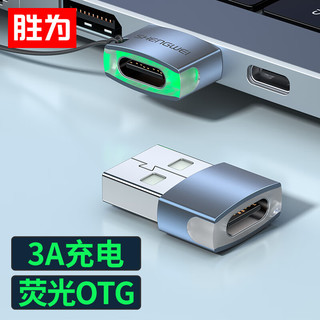 shengwei 胜为 USB转Type-C转换器USB-C数据线转接头USB充电器车充适用苹果iPadPro华为荣耀手机接笔记本电脑EUT0003J