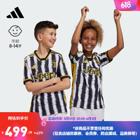 adidas阿迪达斯官方男大童尤文图斯球迷版主场足球运动短袖球衣 黑色/白 164CM