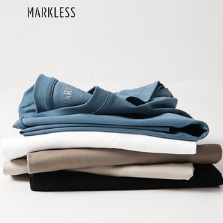 Markless 纯棉丝光抗皱男士夏季短袖T恤TXB0635M白色L