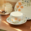 肆月花朵拿铁咖啡杯蛋形卡布奇诺拉花杯子精致高档下午茶陶瓷杯碟