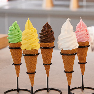 钢盾仿真冰淇淋模型 仿真冰淇淋模型冰激凌商用甜筒蛋筒摆件食物食品 绿色甜筒一个