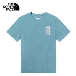 THE NORTH FACE 北面 短袖T恤男女款23春夏户外舒适印花休闲短袖 86Z2 LV2/蓝色 XL