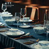 红官窑宴会餐具套装高档陶瓷礼品家用醴陵瓷器饭碗碟盘 青音28头餐具