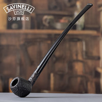 沙芬（SAVINELLI）手工石楠木长柄阅读者烟斗P124意大利进口高档男士202烟斗烟具