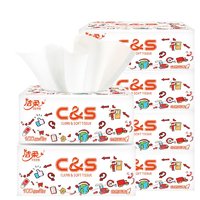 C&S 洁柔 抽纸3层100抽纸巾卫生纸餐巾纸可湿水纸抽面巾纸实惠装 4包