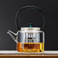 美斯尼 煮茶器玻璃蒸煮一体茶壶提梁壶喷淋式蒸茶器泡茶壶功夫茶具 湖绿提梁壶