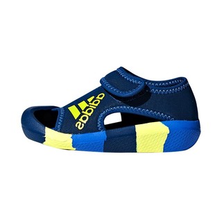 adidas 阿迪达斯 「小浮艇」阿迪达斯ALTAVENTURE男女婴童包头凉鞋 藏蓝/亮黄 25.5(150mm)
