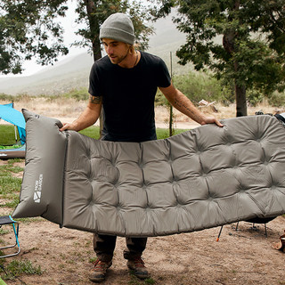 牧高笛 户外露营自动充气地垫单人加宽加厚森系带枕头折叠防潮垫MJ