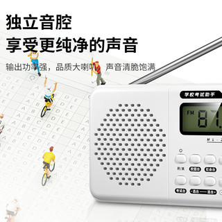 HYUNDAI 现代影音 现代 512U 便携式收音机扩音器FM随身听播放器便携充电插卡迷你音箱迷你白色