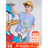 迪士尼（Disney）童装儿童男童网眼速干背心套装运动中裤两件套23夏DB321XE01紫130