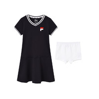 FILA 斐乐 女中小童（105-130）女童装夏季纯棉透气舒适针织连衣裙