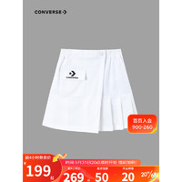 Converse 匡威童装女童半身裙2023夏季新款儿童拼接A字版短裙 纯白色 110/50