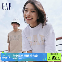 Gap 盖璞 男女装山系LOGOT恤纯棉短袖夏季2023新款610169情侣装