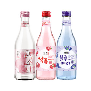 好天好饮韩国进口气泡烧酒菠萝蓝莓水果石榴味低度微醺360ml*8瓶