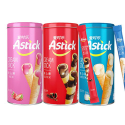 AStick 爱时乐 夹心棒注心饼干零食小吃蛋卷150g*3罐