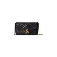 GUCCI 古驰 GG Marmont系列 女士单肩包 751526AACCE 黑色 中号