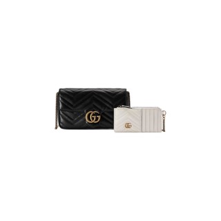 GUCCI 古驰 GG Marmont系列 女士单肩包 751526AACCE 黑色 中号