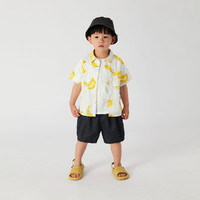 马克珍妮 夏装男童纯棉香蕉图案衬衫儿童衬衣衬衫