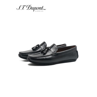 S.T.Dupont都彭男士皮鞋日常休闲流苏英伦开车鞋乐福鞋舒适懒人鞋E26215211 黑色 41欧码