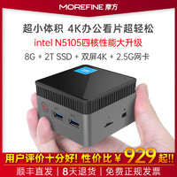 MOREFINE摩方M6S全新N5105便携迷你主机miniPC双4K60Hz输出HDMI2.0 11代CPU办公家用游戏影院微型小电脑