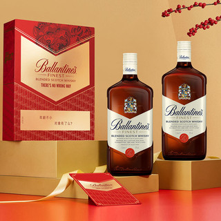 百龄坛 Ballantine`s）特醇 苏格兰 调和型 威士忌 洋酒 1000ml双支礼盒