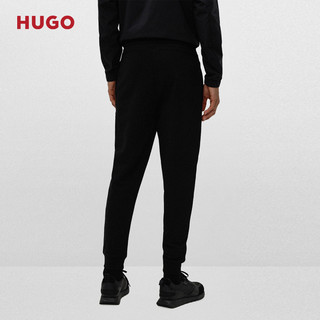 HUGO BOSS雨果博斯款徽标法国毛圈布抽绳运动裤卫裤 405-深蓝色 M