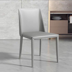 PADEN 意式餐椅现代简约靠背椅家用 浅灰色单椅 靠背款