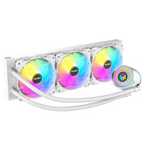 极动力C360白 一体式CPU水冷散热器 多平台扣具 支持LGA1700 ARGB光效