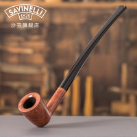 沙芬（SAVINELLI）手工石楠木长柄阅读者烟斗P124意大利进口高档男士401烟斗烟具 阅读烟斗