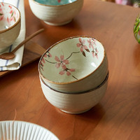 肆月日式米饭碗套装家用陶瓷碗微波炉碗个人专用 4.5英寸丨新款樱花