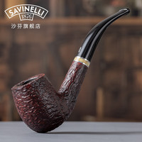 沙芬(SAVINELLI)手工石楠木烟斗套装奥斯卡606弯斗 意大利进口超值组合新手一全套