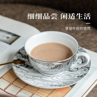 景德镇官方陶瓷釉上彩描金电镀咖啡杯子下午茶精致高档创意轻奢风