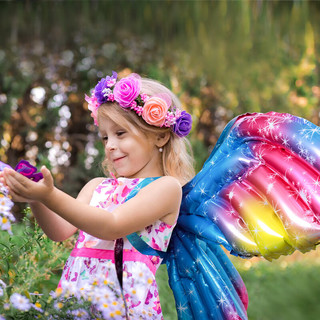 新新精艺 儿童生日派对装饰维密可爱造型天使蝴蝶翅膀充气表演活动拍照道具