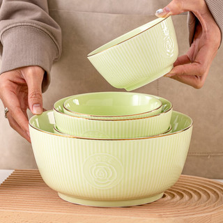 嘉兰碗家用2023新款简约轻奢吃饭碗创意陶瓷碗组合可微波餐具碗碟套装 4.5英寸饭碗6个