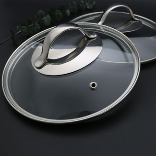 沸福（FEIFULL）(FEIFULL)出口加厚304不锈钢手柄防爆可视钢化玻璃锅盖不锈钢边圈 12cm