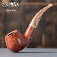 沙芬(SAVINELLI)多洛米蒂石楠木烟斗645大号烟斗烟包套装 意大利进口新手超值套装 多洛米蒂烟斗