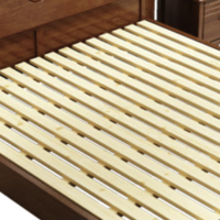 优卡吉 胡桃木实木床新中式经济型1.5/1.8米双人床主卧668# 1.5米框架床