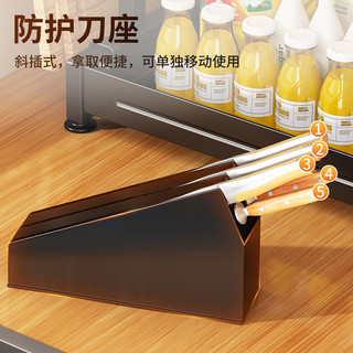 家佰利厨房调料置物架筷子刀架台面多功能调味厨具用品收纳架多层不锈钢