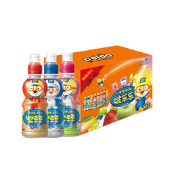 Pororo 韩国进口啵乐乐混合装235ml*12瓶儿童果汁饮料草莓水蜜桃牛奶礼盒